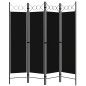 4-tlg. Raumteiler Schwarz 160 x 180 cm 4-tlg. Raumteiler Schwarz 160 x 180 cm