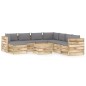 9-tlg. Garten-Lounge-Set mit Kissen Grün Imprägniertes Holz 9-tlg. Garten-Lounge-Set mit Kissen Grün Imprägniertes Holz
