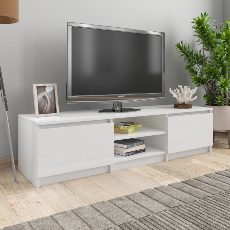 vidaXL TV-Schrank Hochglanz-Weiß 140x40x35,5 cm Holzwerkstoff vidaXL TV-Schrank Hochglanz-Weiß 140x40x35,5 cm Holzwerkstoff
