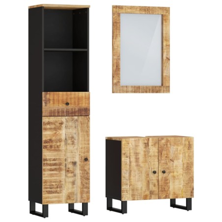vidaXL 3-tlg. Badmöbel-Set Massivholz Mango