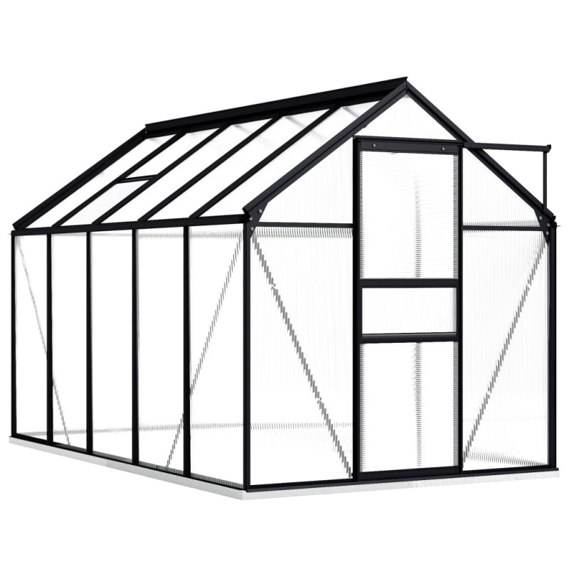 Gewächshaus mit Fundament Anthrazit Aluminium 5,89 m² Gewächshaus mit Fundament Anthrazit Aluminium 5,89 m²