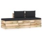 3-tlg. Garten-Lounge-Set mit Kissen Grün Imprägniertes Holz 3-tlg. Garten-Lounge-Set mit Kissen Grün Imprägniertes Holz