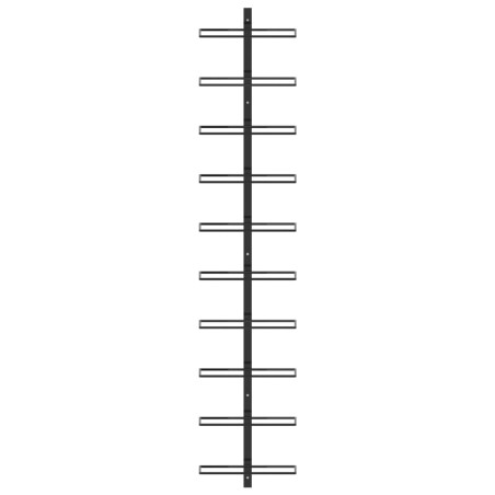 Wand-Weinregal für 10 Flaschen Schwarz Metall