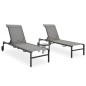 Sonnenliegen 2 Stk. mit Tisch Textilene und Stahl Sonnenliegen 2 Stk. mit Tisch Textilene und Stahl