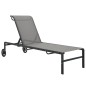 Sonnenliegen 2 Stk. mit Tisch Textilene und Stahl Sonnenliegen 2 Stk. mit Tisch Textilene und Stahl