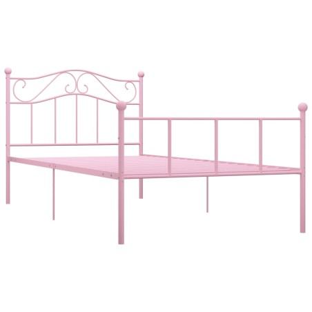 vidaXL Bettgestell Rosa Metall 90×200 cm