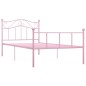 vidaXL Bettgestell Rosa Metall 90×200 cm vidaXL Bettgestell Rosa Metall 90×200 cm