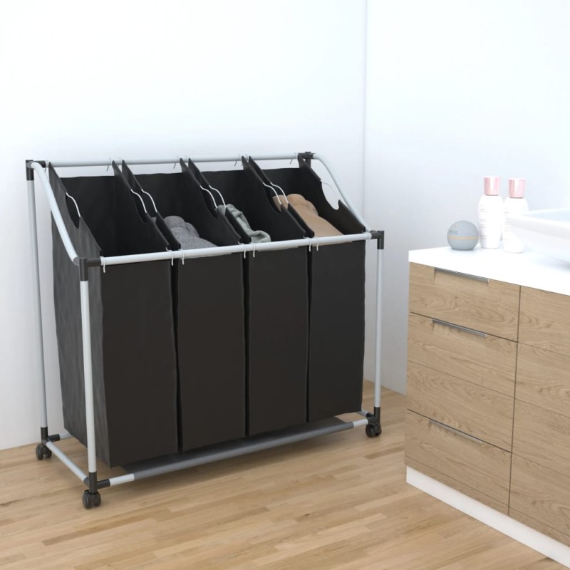 4 Fächer Schwarz Wäschesortierer 4 Fächer Schwarz Wäschesortierer