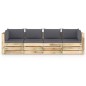 4-Sitzer Outdoor-Sofa mit Kissen Grün Imprägniertes Holz 4-Sitzer Outdoor-Sofa mit Kissen Grün Imprägniertes Holz
