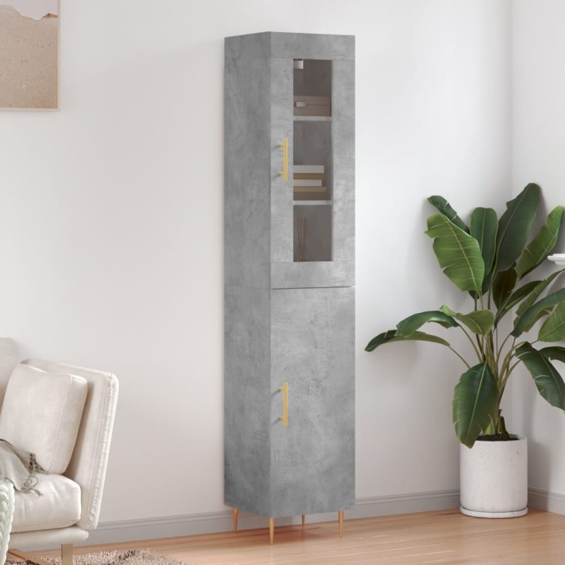 Highboard Betongrau 34,5x34x180 cm Holzwerkstoff Highboard Betongrau 34,5x34x180 cm Holzwerkstoff