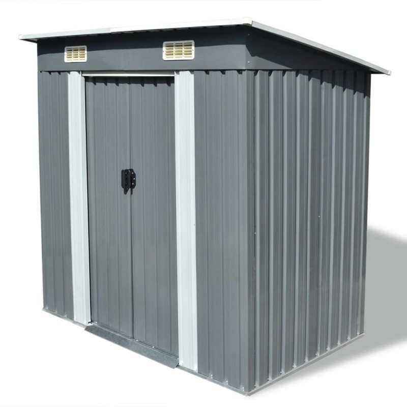 vidaXL Gartenschuppen Grau Metall vidaXL Gartenschuppen Grau Metall