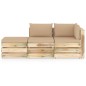3-tlg. Garten-Lounge-Set mit Kissen Grün Imprägniertes Holz 3-tlg. Garten-Lounge-Set mit Kissen Grün Imprägniertes Holz