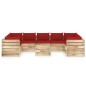 10-tlg. Garten-Lounge-Set mit Kissen Grün Imprägniertes Holz 10-tlg. Garten-Lounge-Set mit Kissen Grün Imprägniertes Holz