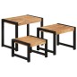 Satztische 3-tlg. Massivholz mit Palisander-Finish Satztische 3-tlg. Massivholz mit Palisander-Finish