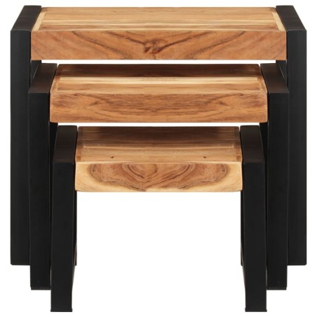 Satztische 3-tlg. Massivholz mit Palisander-Finish