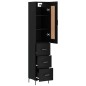 Highboard Schwarz 34,5x34x180 cm Holzwerkstoff Highboard Schwarz 34,5x34x180 cm Holzwerkstoff