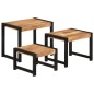 Satztische 3-tlg. Massivholz mit Palisander-Finish Satztische 3-tlg. Massivholz mit Palisander-Finish