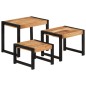 Satztische 3-tlg. Massivholz mit Palisander-Finish Satztische 3-tlg. Massivholz mit Palisander-Finish