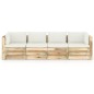 4-Sitzer Outdoor-Sofa mit Kissen Grün Imprägniertes Holz 4-Sitzer Outdoor-Sofa mit Kissen Grün Imprägniertes Holz