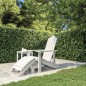 Adirondack-Gartenstuhl mit Fußstütze HDPE Weiß Adirondack-Gartenstuhl mit Fußstütze HDPE Weiß