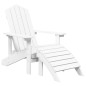 Adirondack-Gartenstuhl mit Fußstütze HDPE Weiß Adirondack-Gartenstuhl mit Fußstütze HDPE Weiß