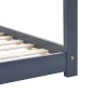 Kinder-Bettgestell Grau Massivholz Kiefer 90 x 200 cm Kinder-Bettgestell Grau Massivholz Kiefer 90 x 200 cm