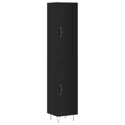 Highboard Schwarz 34,5x34x180 cm Holzwerkstoff