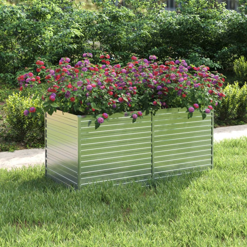 Garten-Hochbeet 160x80x77 cm Verzinkter Stahl Silbern Garten-Hochbeet 160x80x77 cm Verzinkter Stahl Silbern