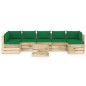 8-tlg. Garten-Lounge-Set mit Kissen Grün Imprägniertes Holz 8-tlg. Garten-Lounge-Set mit Kissen Grün Imprägniertes Holz
