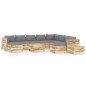 12-tlg. Garten-Lounge-Set mit Kissen Grün Imprägniertes Holz 12-tlg. Garten-Lounge-Set mit Kissen Grün Imprägniertes Holz