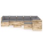 12-tlg. Garten-Lounge-Set mit Kissen Grün Imprägniertes Holz 12-tlg. Garten-Lounge-Set mit Kissen Grün Imprägniertes Holz