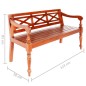 Batavia-Bank Dunkelbraun 123 cm Massivholz Mahagoni Batavia-Bank Dunkelbraun 123 cm Massivholz Mahagoni