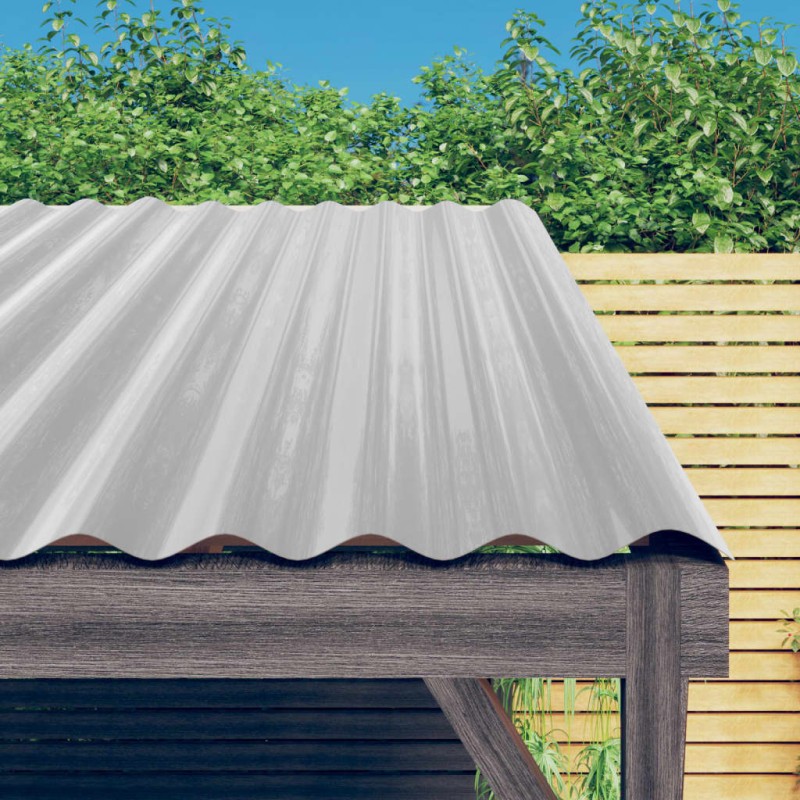 Dachpaneele 12 Stk. Pulverbeschichteter Stahl Silbern 100x36 cm Dachpaneele 12 Stk. Pulverbeschichteter Stahl Silbern 100x36 cm