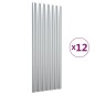 Dachpaneele 12 Stk. Pulverbeschichteter Stahl Silbern 100x36 cm Dachpaneele 12 Stk. Pulverbeschichteter Stahl Silbern 100x36 cm
