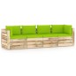 4-Sitzer Outdoor-Sofa mit Kissen Grün Imprägniertes Holz 4-Sitzer Outdoor-Sofa mit Kissen Grün Imprägniertes Holz