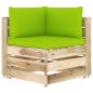 4-Sitzer Outdoor-Sofa mit Kissen Grün Imprägniertes Holz 4-Sitzer Outdoor-Sofa mit Kissen Grün Imprägniertes Holz
