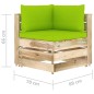 4-Sitzer Outdoor-Sofa mit Kissen Grün Imprägniertes Holz 4-Sitzer Outdoor-Sofa mit Kissen Grün Imprägniertes Holz