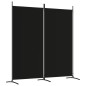 2-tlg. Paravent Schwarz 175x180 cm Stoff 2-tlg. Paravent Schwarz 175x180 cm Stoff