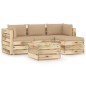 5-tlg. Garten-Lounge-Set mit Kissen Grün Imprägniertes Holz 5-tlg. Garten-Lounge-Set mit Kissen Grün Imprägniertes Holz