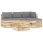 5-tlg. Garten-Lounge-Set mit Kissen Grün Imprägniertes Holz 5-tlg. Garten-Lounge-Set mit Kissen Grün Imprägniertes Holz