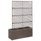 Hochbeet mit Rankgitter 3 Töpfe 83×30×130cm Poly Rattan Braun Hochbeet mit Rankgitter 3 Töpfe 83×30×130cm Poly Rattan Braun