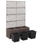 Hochbeet mit Rankgitter 3 Töpfe 83×30×130cm Poly Rattan Braun Hochbeet mit Rankgitter 3 Töpfe 83×30×130cm Poly Rattan Braun