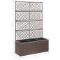 Hochbeet mit Rankgitter 3 Töpfe 83×30×130cm Poly Rattan Braun Hochbeet mit Rankgitter 3 Töpfe 83×30×130cm Poly Rattan Braun