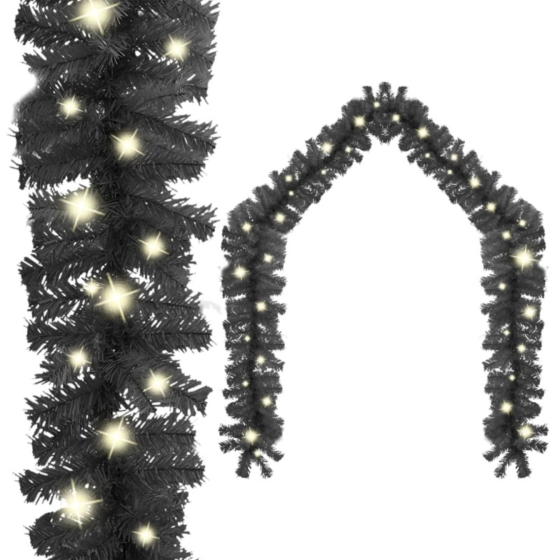 Weihnachtsgirlande mit LED 20 m Schwarz Weihnachtsgirlande mit LED 20 m Schwarz