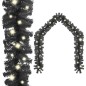 Weihnachtsgirlande mit LED 20 m Schwarz Weihnachtsgirlande mit LED 20 m Schwarz