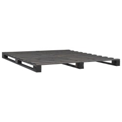 Palettenbett Grau Massivholz Kiefer 140×200 cm