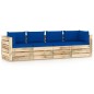 4-Sitzer Outdoor-Sofa mit Kissen Grün Imprägniertes Holz 4-Sitzer Outdoor-Sofa mit Kissen Grün Imprägniertes Holz