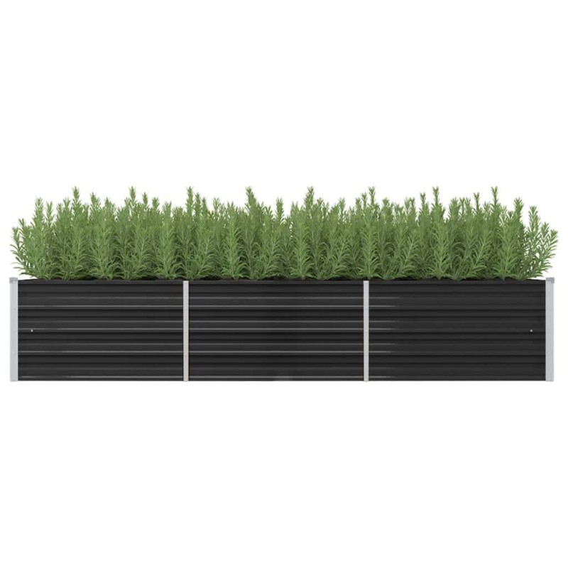 Garten-Hochbeet Anthrazit 240 x 80 x 45 cm Verzinkter Stahl Garten-Hochbeet Anthrazit 240 x 80 x 45 cm Verzinkter Stahl