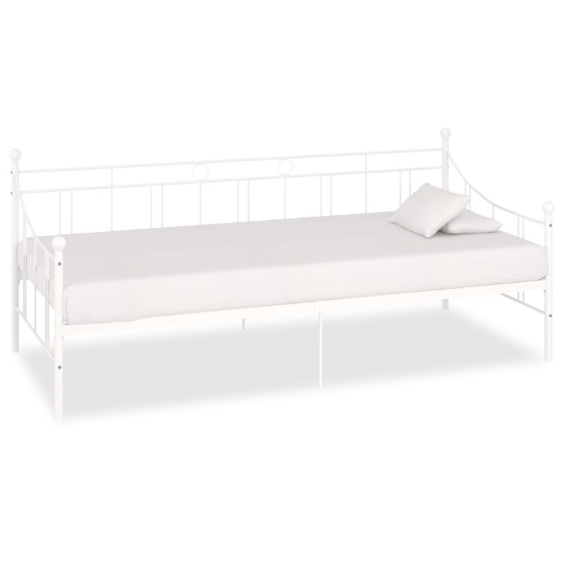 vidaXL Tagesbett-Rahmen Weiß Metall 90×200 cm vidaXL Tagesbett-Rahmen Weiß Metall 90×200 cm
