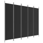 vidaXL 5-tlg. Paravent Schwarz 250x200 cm Stoff vidaXL 5-tlg. Paravent Schwarz 250x200 cm Stoff